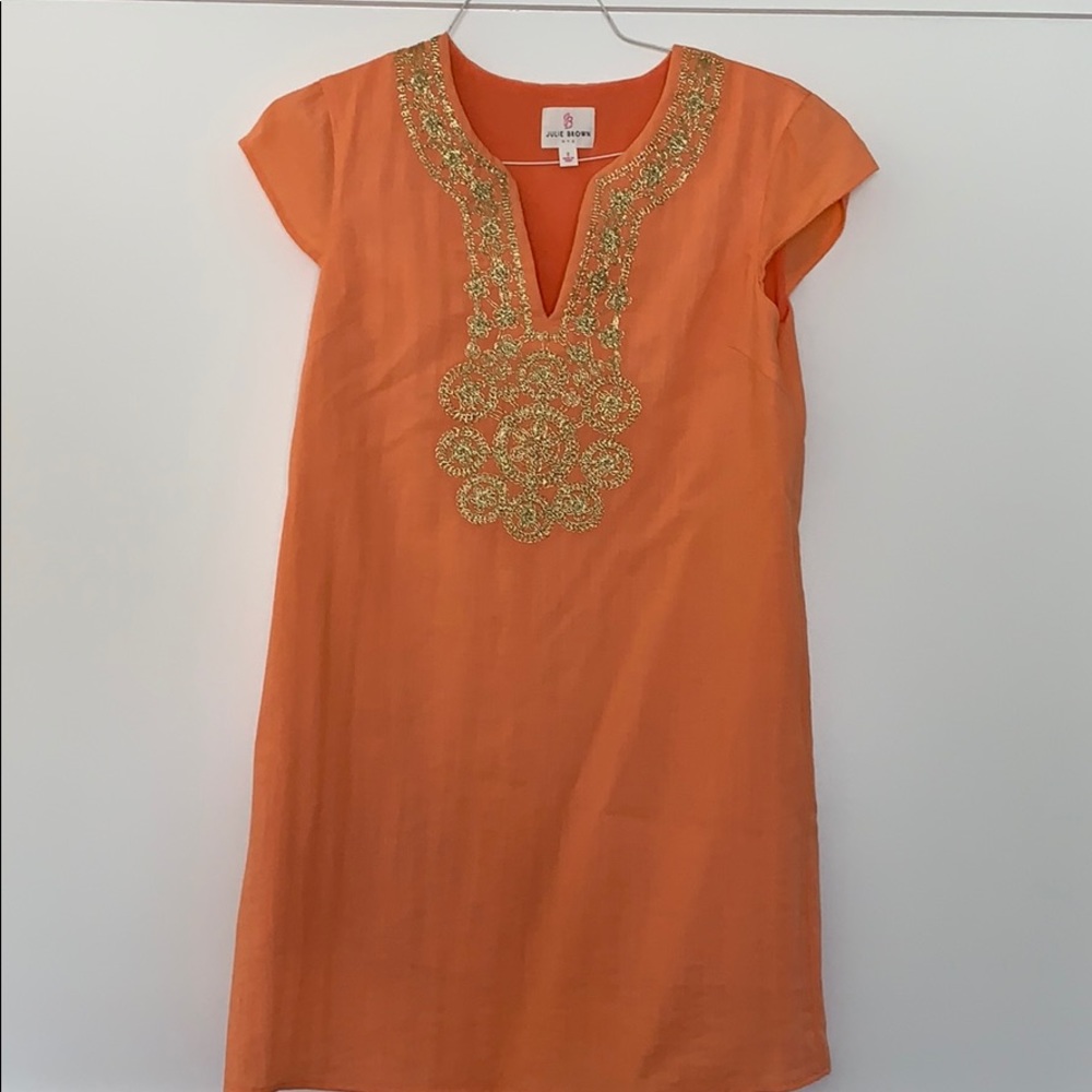 Julie Brown Orange Dress, sz Small